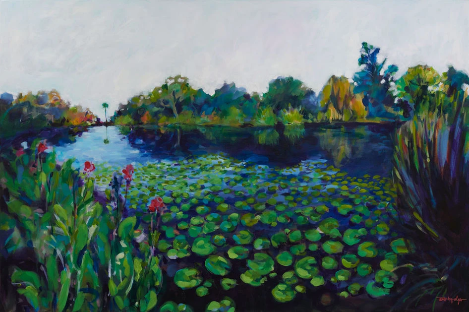 Expressive and colourful landscape painting