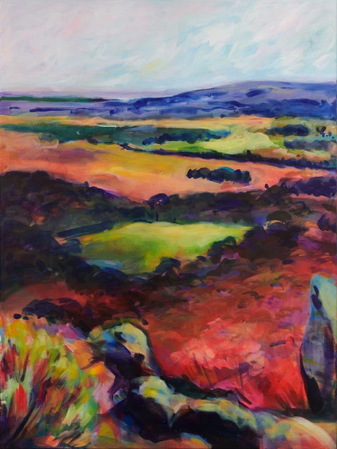 Expressive and colourful landscape painting