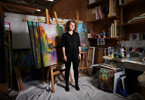 Artist Olga Dziemidowicz in the studio.jpg
